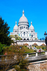 Fototapeta premium Bazylika Najświętszego Serca Pana Jezusa, Sacre Coeur na Montmartre, Paryż, Francja