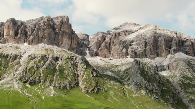 The Dolomites mountains at Gardena pass Italy