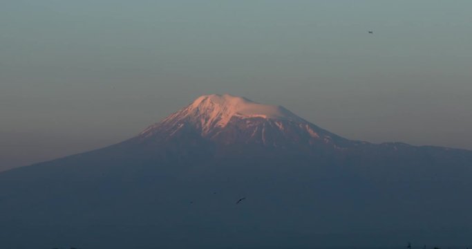 Mount Ararat (Masis). Biblical Mount Peak at Sunrise