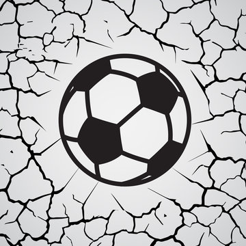 Black football outline silhouette isolated on cracked gray background © longquattro