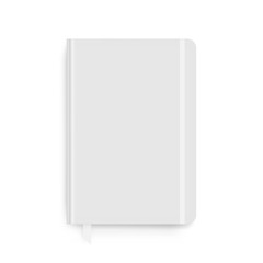 Notebook with bookmark mockup isolated on white background. Vector illustration