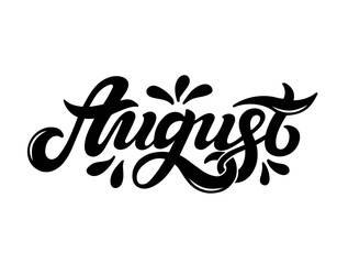 Obraz premium August. Hand drawn lettering.