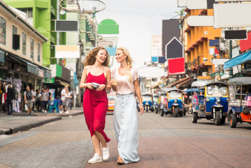 Tourists exploring Bangkok, Thailand