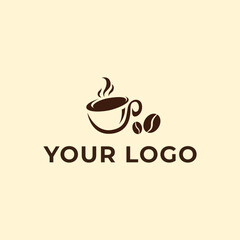 coffee logo template with beans