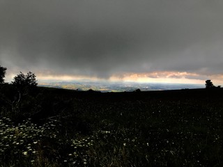 sunset over the city