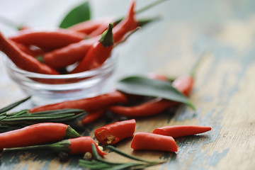 Hot red pepper. Chilean pepper on a black.