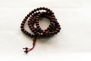 Rosary Isolated on white background, Islamic rosary vector illustration. Realistic Prayer beads of black color, design element.