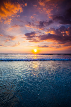 Radiant sea beach sunset
