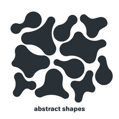 flat vector image on white background, rounded shapes in black, set of elements for design.