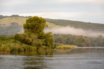 Morning on the river at sunrise