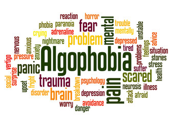 Fototapeta premium Algophobia fear of pain word cloud concept 2