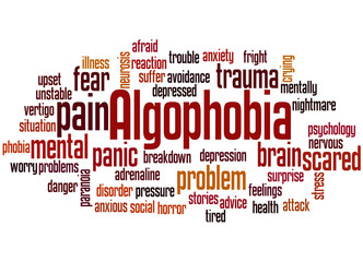Obraz premium Algophobia fear of pain word cloud concept