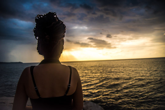 Taking Pictures at Montego Bay Jamaica during Sunset 