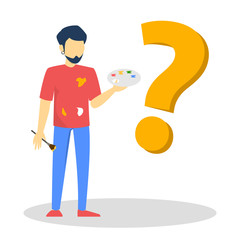 Man working as an artist, creative occupation