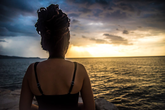 Taking Pictures at Montego Bay Jamaica during Sunset 