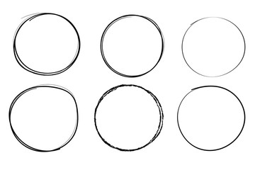 Circles. Hand drawn shapes. Doodle style