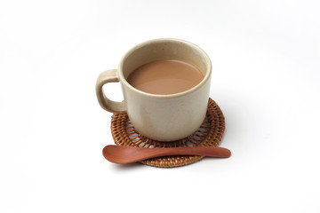 ホット ミルク コーヒー カフェ ラテ 白背景