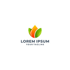 Green leaf with water drop