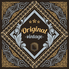 Vintage decorative ornate label design