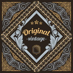 Vintage decorative ornate label design