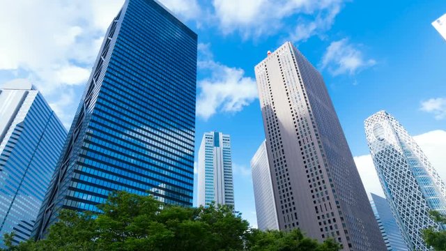 東京　高層ビル街　タイムラプス　2019　夏