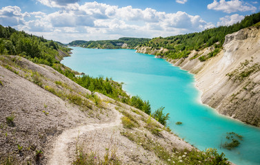 Volkovysk chalk pits or Belarusian Maldives  beautiful saturated blue lakes. Famous chalk quarries...