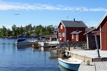 Fototapeta na wymiar Hafen von Spikarö auf Alnö in Schweden