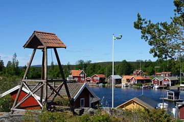 Fototapeta na wymiar Hafen von Spikarö auf der Insel Alnö Schweden
