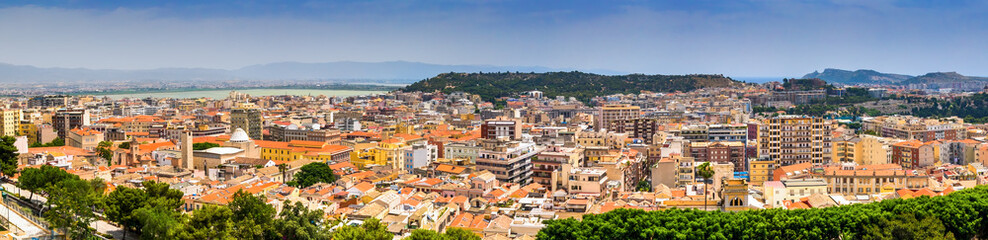 Obraz premium Panorama of Cagliari old town, Sardinia, Italy, Europe.