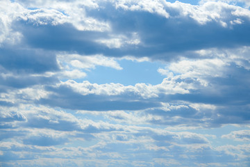 Fototapeta premium Bright beautiful blue sky with clouds for background or texture