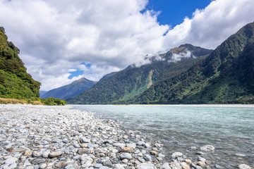 river landscape scenery in south New Zealand