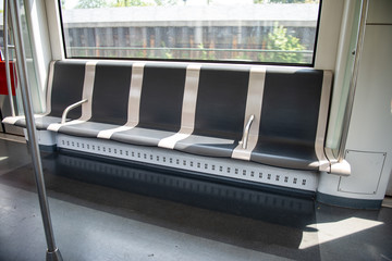 Bench in the merto, interior of the subway, 