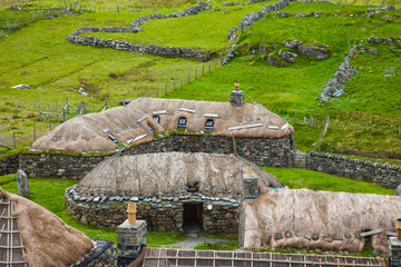 Pueblo de Gearrannan (Gearrannan Blackhouses). Isla Lewis. Outer Hebrides. Escocia. UK
