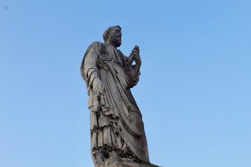 The Photo Of The Statues Near Trastevere In Rome,Italy