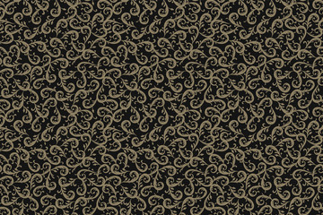 Leaves texture for textile. beige Floral seamless background. Vector.