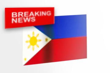 Breaking news, Philippines country's flag and the inscription news