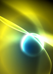 Shiny color bright neon abstract wave template. Abstract bright light. Neon light glowing effect. Space background. Abstract shape