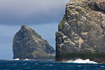 Isla Stac Lee y Stac an Armin. Colonia de alcatraz. Archipielago St. Kilda. Outer Hebrides....