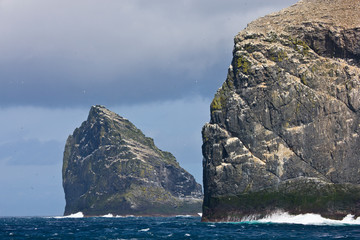 Isla Stac Lee y Stac an Armin. Colonia de alcatraz. Archipielago St. Kilda. Outer Hebrides....