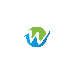 W initial vector company logo
