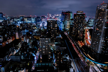 Naklejka premium 不動産 都会 経済 夜景