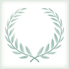 Light bayleaf or laurel wreath icon isolated.