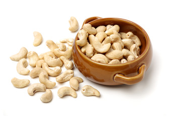 Cashew on white background 