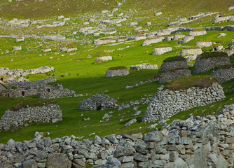 Pueblo de St. Kilda. Village Bay. Isla St. Kilda. Outer Hebrides. Scotland, UK