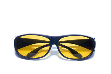 Fototapeta premium Glasses for driving. Yellow plastic polarizing.