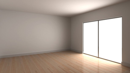 Empty room, customizable interior space. Original 3d rendering