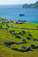 Pueblo de St. Kilda. Village Bay. Isla St. Kilda. Outer Hebrides. Scotland, UK