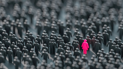 Woman power and value conceptual image, original 3d rendering