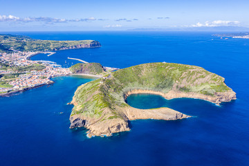 Nature Park of destructed extinct volcano craters of Caldeirinhas, mountain Guia, bay Baia do Porto...