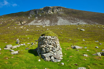 Pueblo de St. Kilda. Village Bay. Isla St. Kilda. Outer Hebrides. Scotland, UK